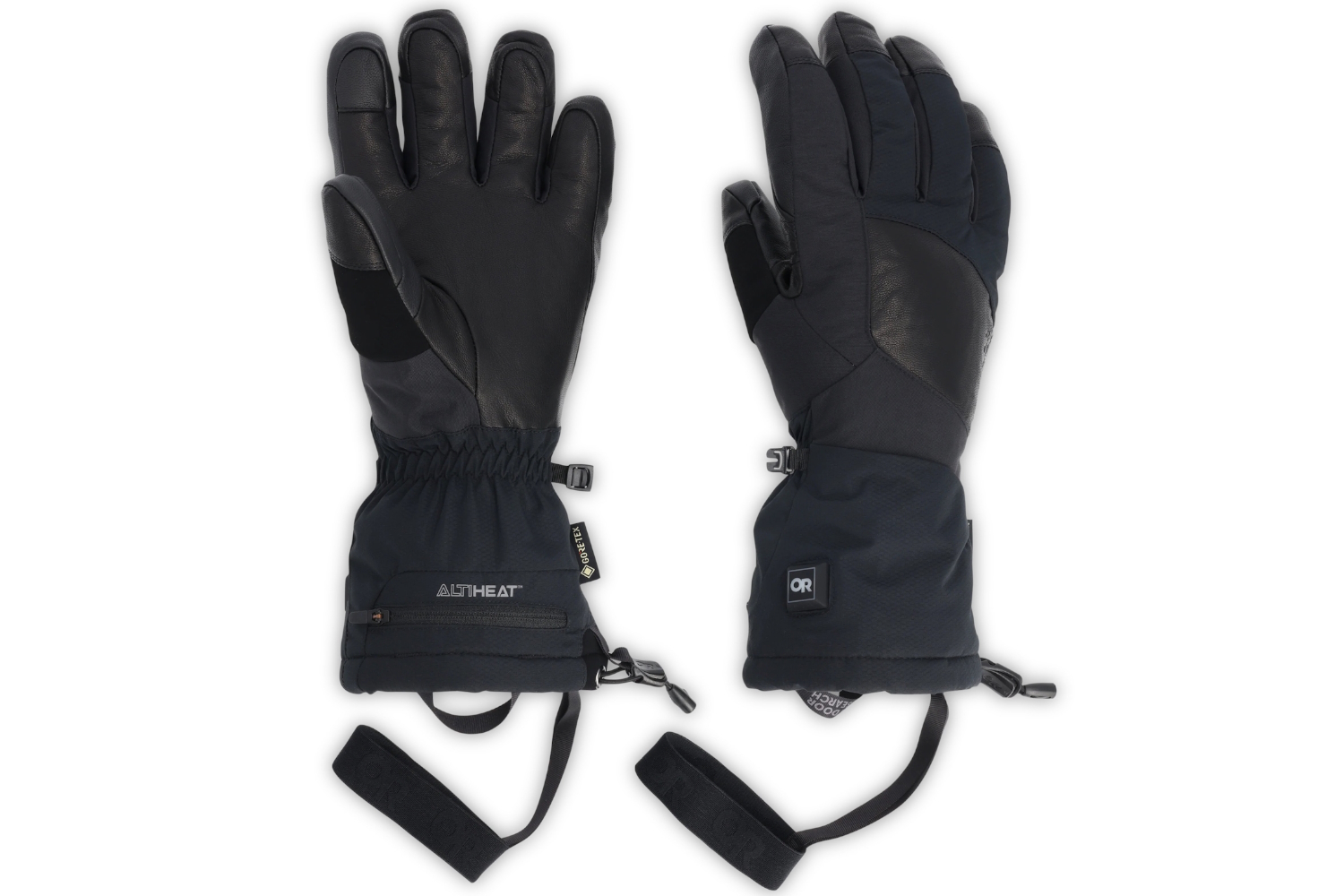 The Outdoor Research Prevail Heated GORE-TEX Glove on a table.