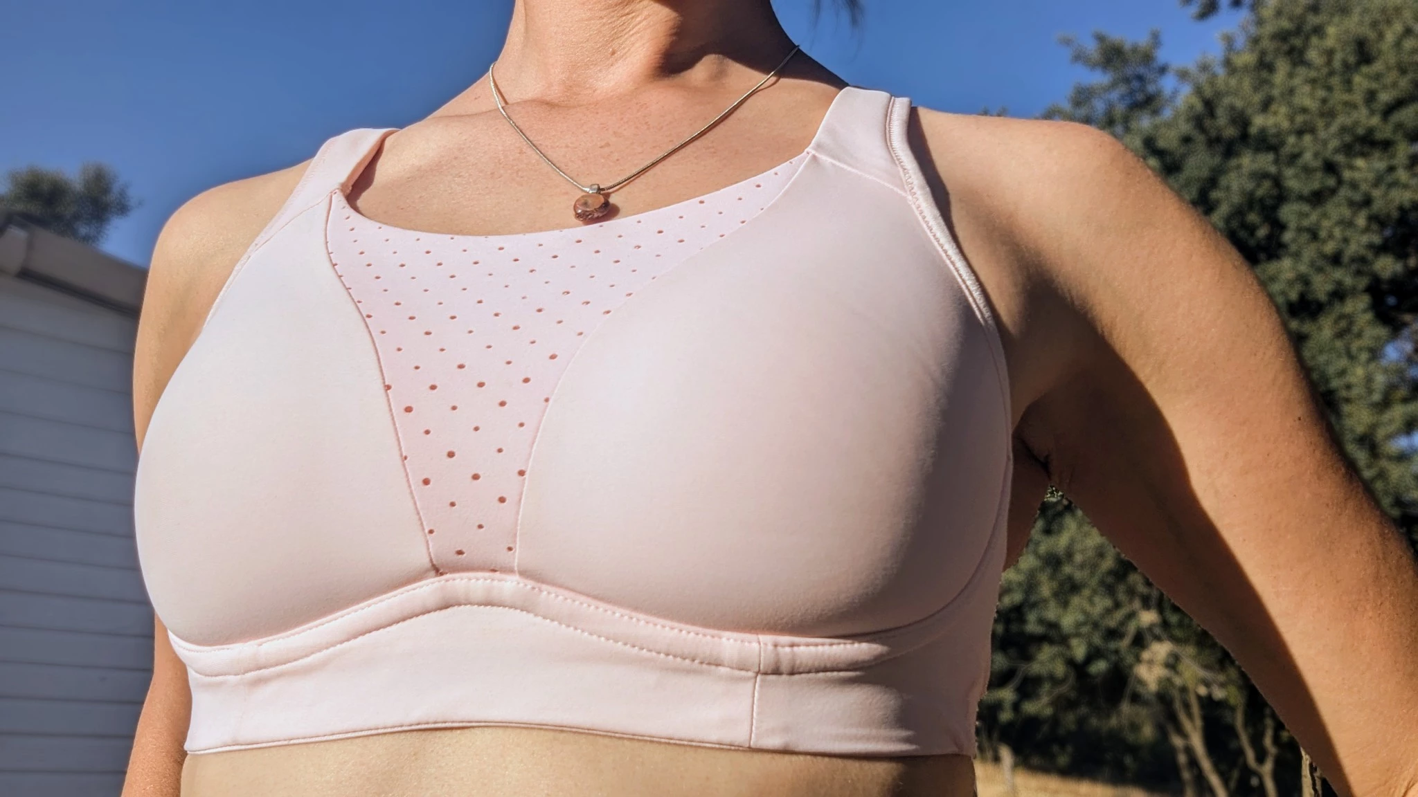The Lululemon Run Times sports bra showing its sculpted cups and airflow perforations.