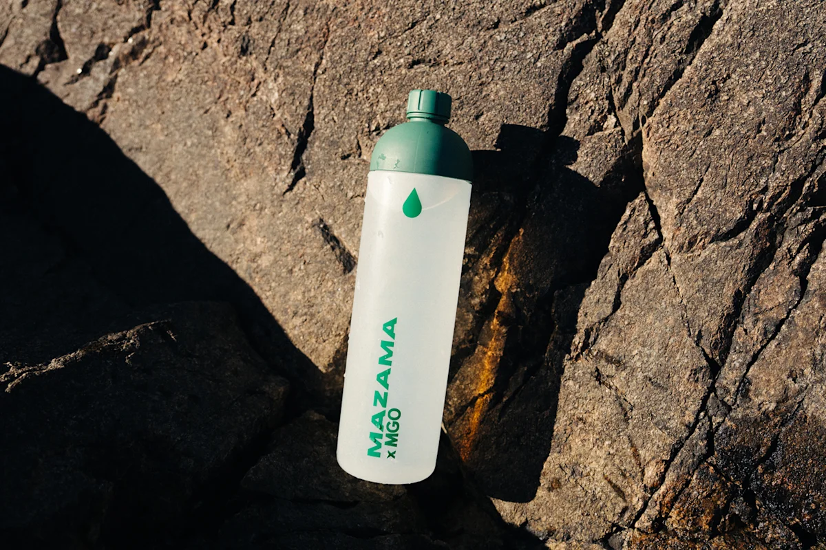 The Mazama Designs M!GO bottle showing its flexible material.