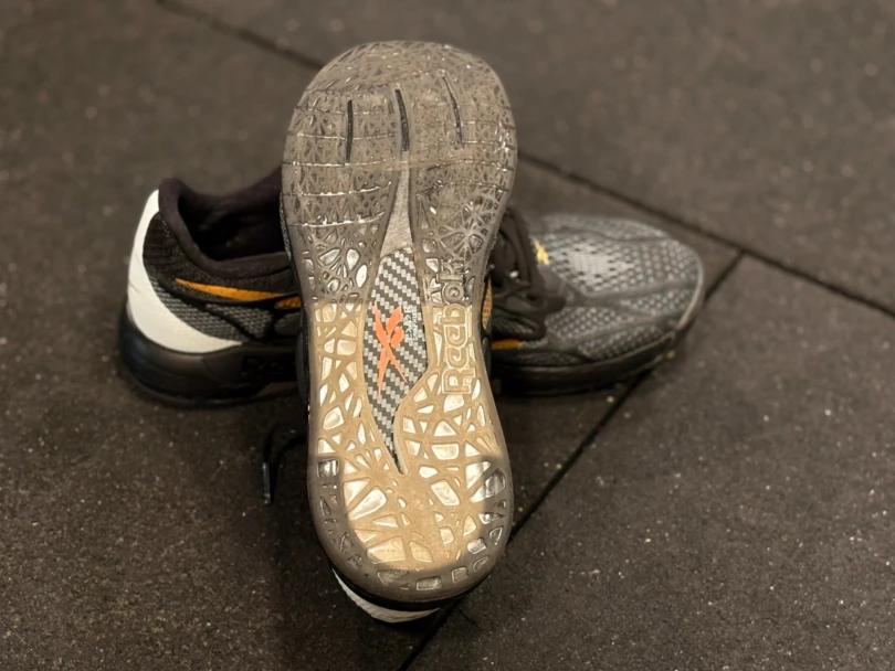 The outsole and sole architecture of the Reebok Nano Pro featuring the carbon plate.