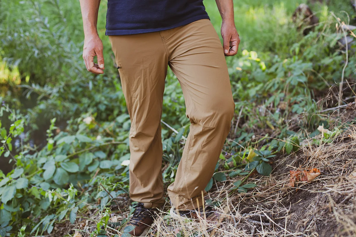 Detailed view of the Outdoor Research Ferrosi hiking pants during a gear test.