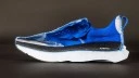 Side-by-side comparison of the Asics Novablast and the Altra Escalante 4 showing the drastic difference in midsole thickness.