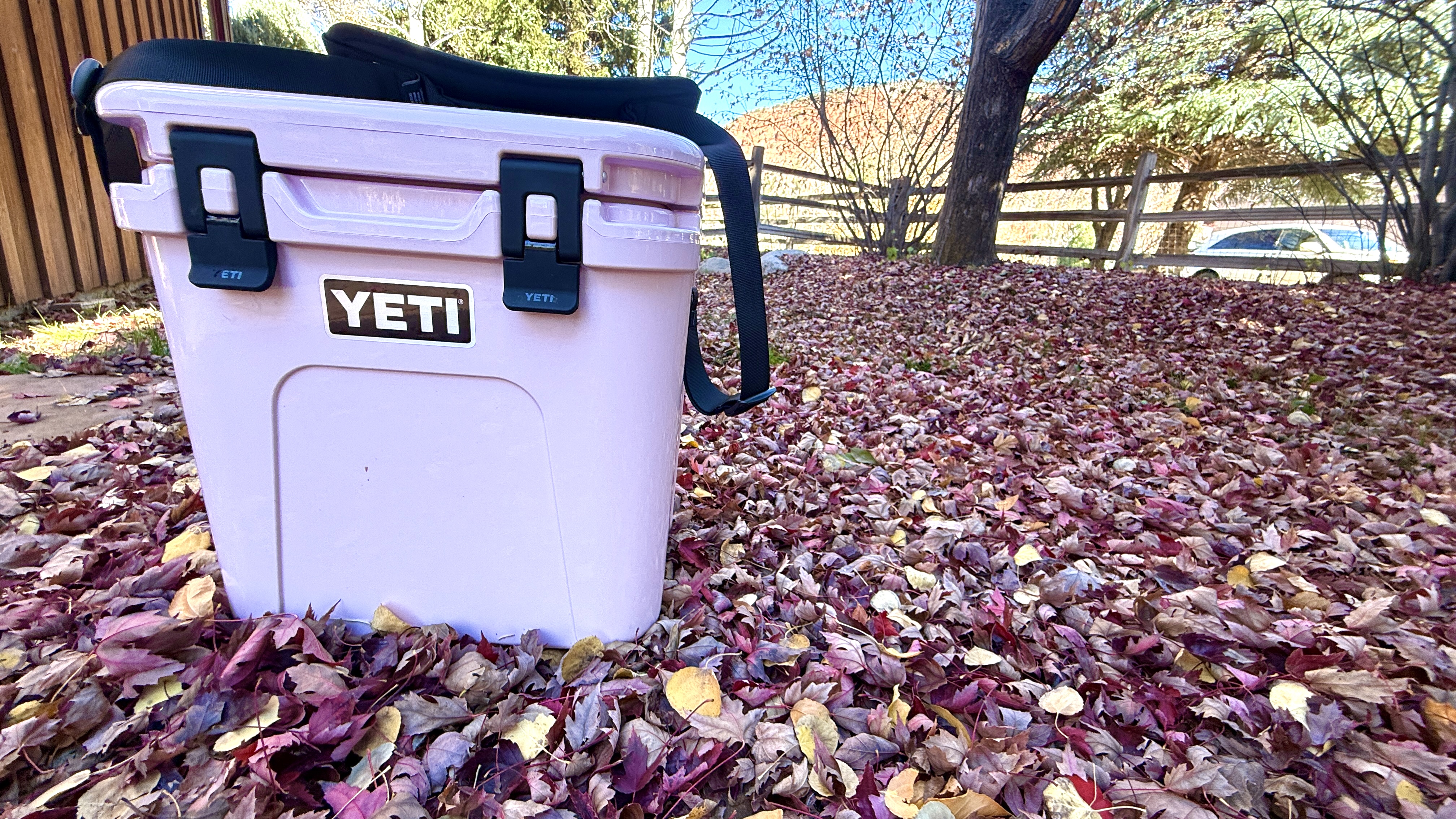 Full view of the redesigned YETI Roadie 24 showing the integrated strap and profile.