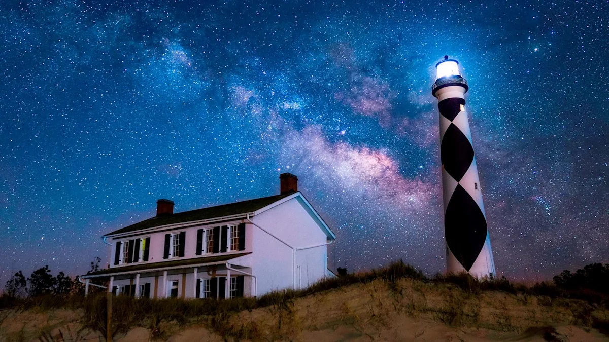 The night sky above Cape Lookout, North Carolina.