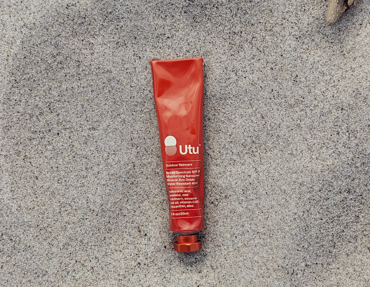 Utu mineral sunscreen tubes reflecting modern eco-friendly design.